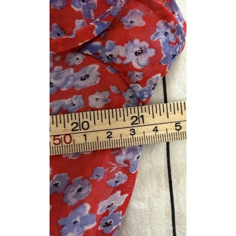 Black Tape Floral Ruffled Sleeve Tiered Maxi Dress Women's Sz 1X Red Cottagecore
